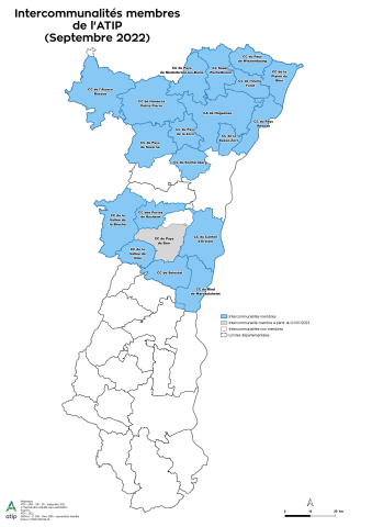 Carte des membres  : communautés de communes et d'agglomération