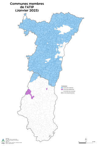 Carte des membres de l'ATIP : communes