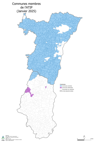 Carte des membres de l'ATIP : communes