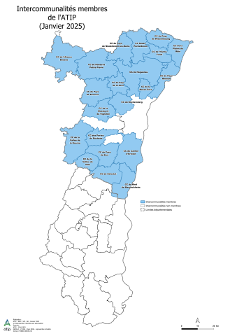 Carte des membres  : communautés de communes et d'agglomération